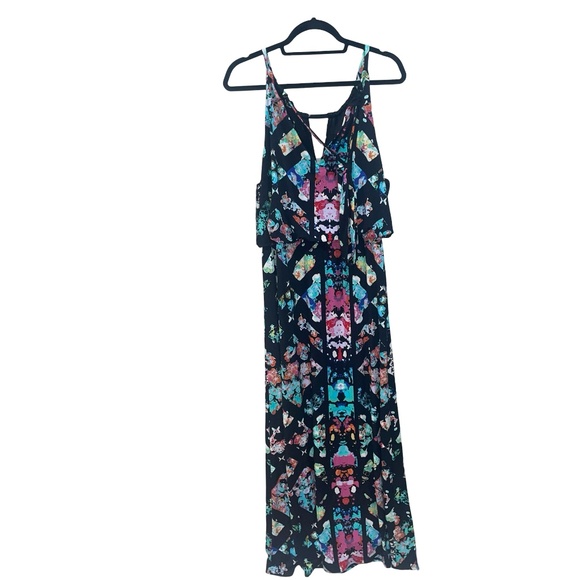 Nicole Miller Women's Colorful Halter Top Maxi Dress Sz XL - Picture 7 of 10